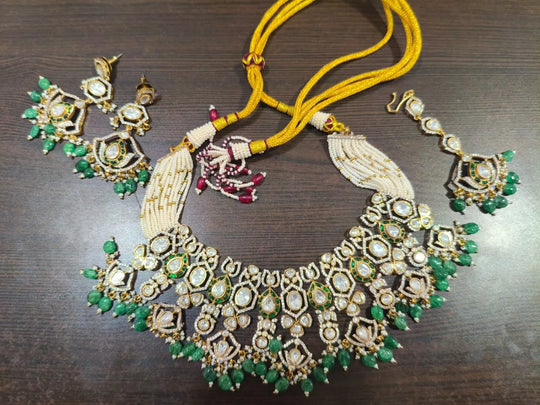 Brass Necklace Set with Traditional Indian Design