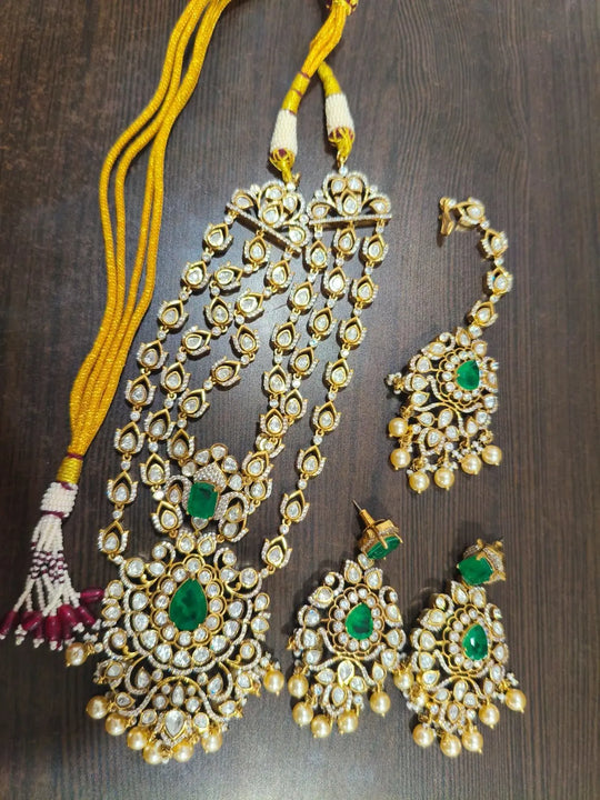 Antique Brass Necklace Set with Traditional Motifs