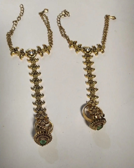 Brass Bridal Jewellery Set with Maang Tikka and Necklace