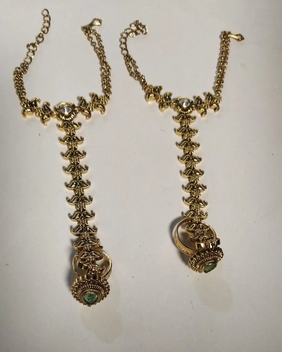 Brass Bridal Jewellery Set with Maang Tikka and Necklace