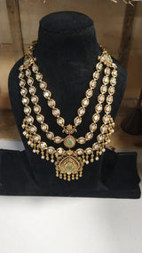 Brass Bridal Jewellery Set with Maang Tikka and Necklace