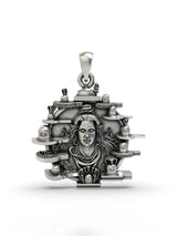 Lord Shiva and Twelve Jyotirlinga Sterling Silver Pendant