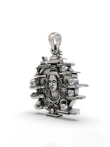 Lord Shiva and Twelve Jyotirlinga Sterling Silver Pendant