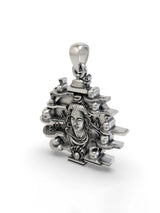 Lord Shiva and Twelve Jyotirlinga Sterling Silver Pendant