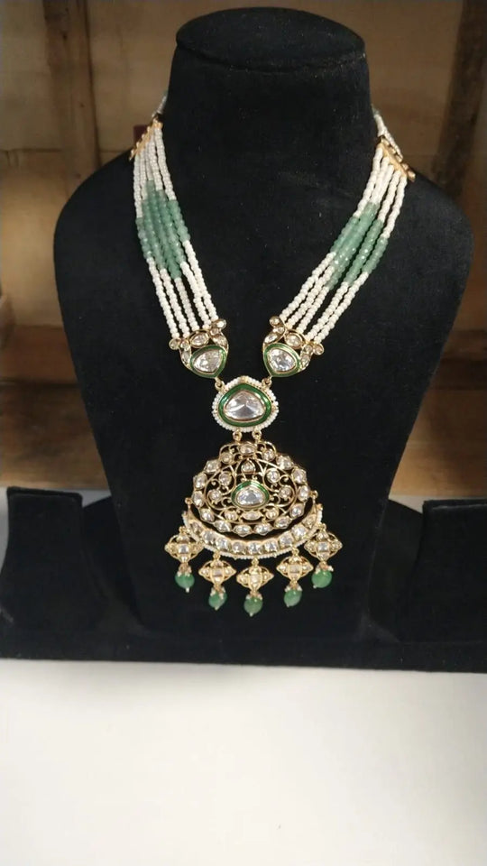 Brass Bridal Set with Hathphool, Maang Tikka and Necklace