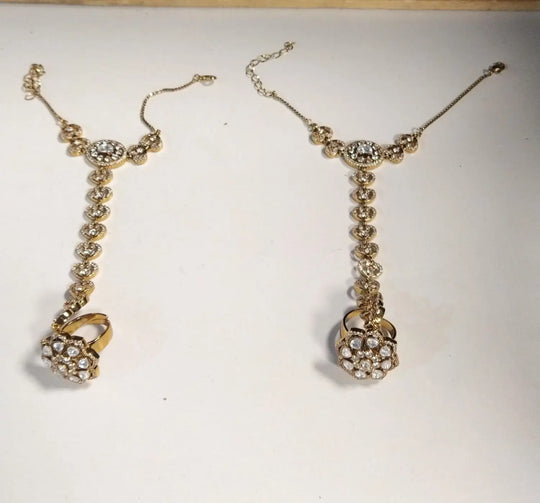 Brass Bridal Jewellery Set with Hathphool and Matha Patti