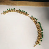 Brass Bridal Set with Hathphool, Maang Tikka and Necklace