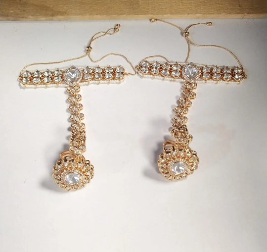 Brass Bridal Set with Hathphool, Maang Tikka and Nose Ring