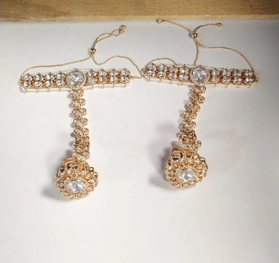 Brass Bridal Set with Hathphool, Maang Tikka and Nose Ring