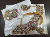 Antique Brass Necklace Set with Traditional Motifs