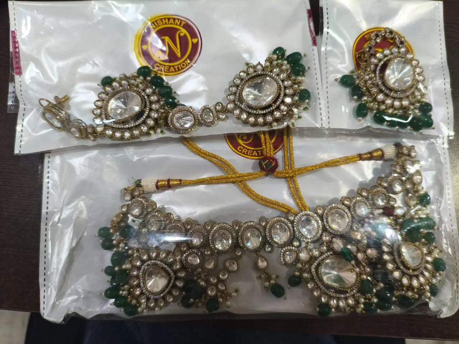Brass Necklace Set with Traditional Indian Craftsmanship