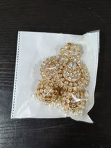 Brass Kundan Earrings with Traditional Floral Setting