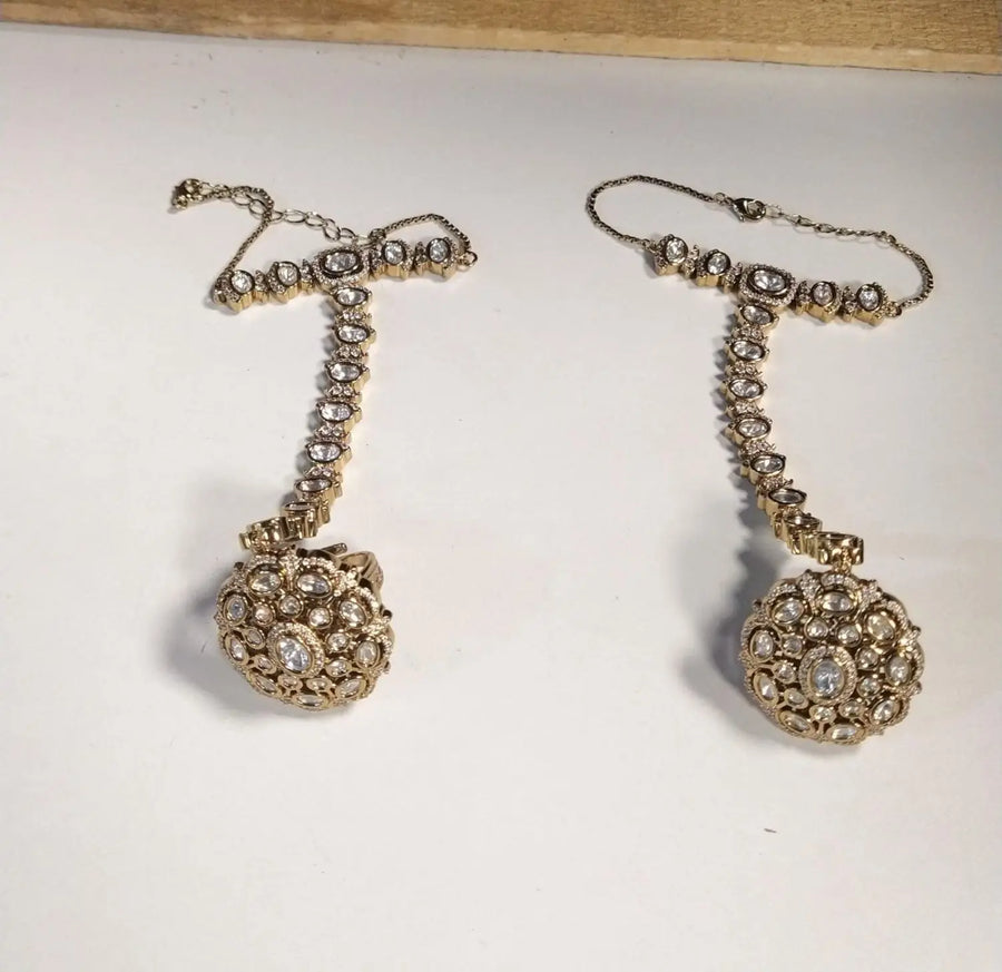 Brass Bridal Set with Maang Tikka, Matha Patti and Nose Ring