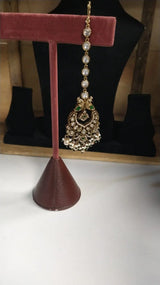 Brass Bridal Maang Tikka Matha Patti and Necklace Set