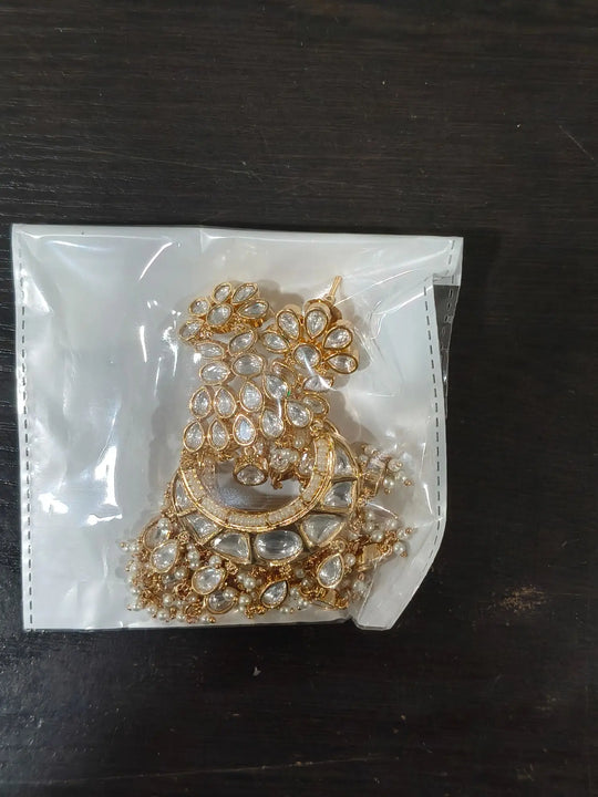 Kundan Brass Earrings with Traditional Meenakari Finish