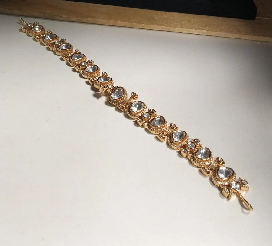 Brass Bridal Set with Hathphool, Maang Tikka and Nose Ring