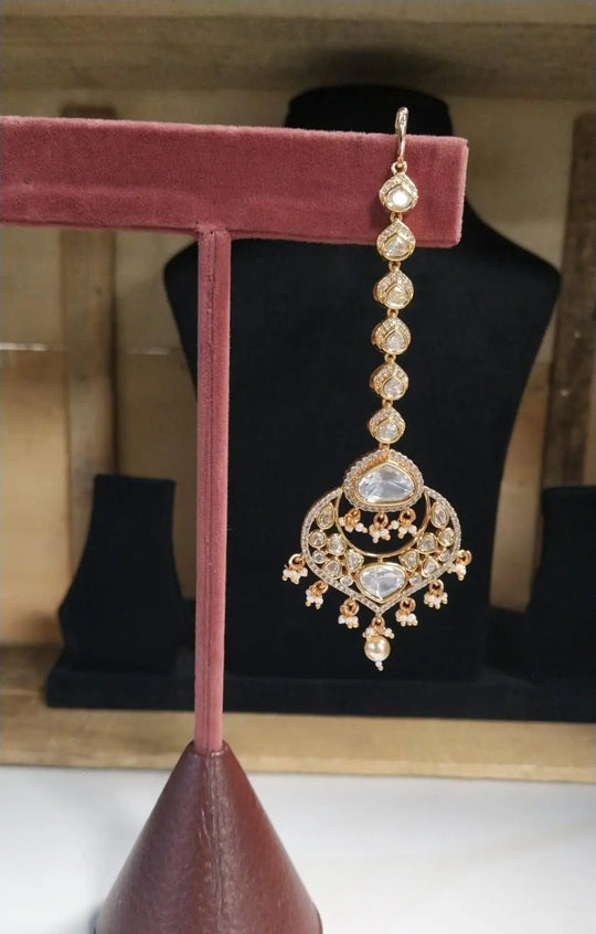 Brass Bridal Set with Hathphool, Maang Tikka and Nose Ring