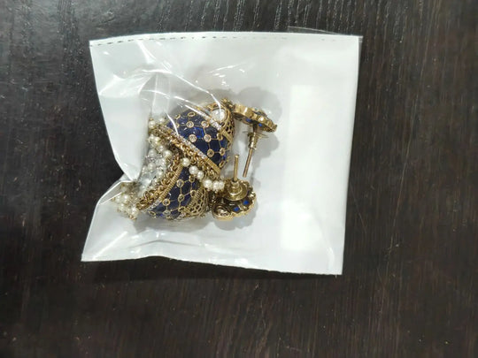 Kundan Brass Earrings with Traditional Floral Motifs