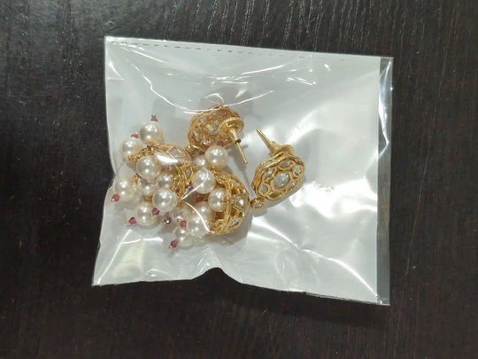 Kundan Brass Earrings with Meenakari Inspired Detailing