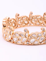 Polki Studded Paisley Brass Openable Bangles (Pair)