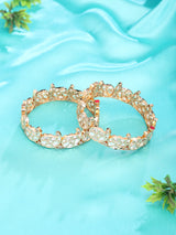 Polki Studded Paisley Brass Openable Bangles (Pair)