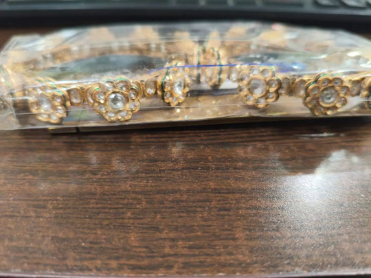 Rajwadi Kundan Openable Brass Bangles Pair