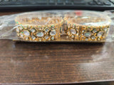 Polki Stone Studded Openable Brass Bangles