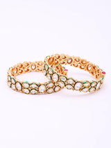 Openable Polki Bridal Brass Bangles Pair