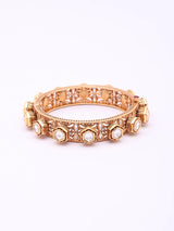 Geometric Polki Stone Brass Openable Bangles