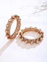 Geometric Polki Stone Brass Openable Bangles