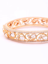 Teardrop Polki Stone Studded Openable Brass Bangles