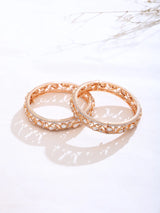 Teardrop Polki Stone Studded Openable Brass Bangles
