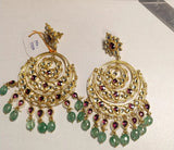 Antique Brass Jhumka Earrings with Handcrafted Detailing