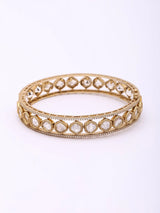 Polki Stone Studded Openable Brass Bangles