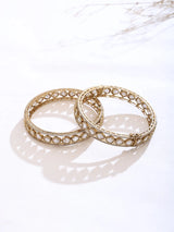 Polki Stone Studded Openable Brass Bangles