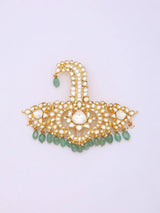Kundan Stone Studded Kalagi with Green Bead Drops
