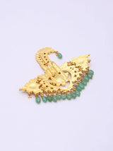 Kundan Stone Studded Kalagi with Green Bead Drops