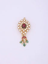 Floral Kundan Brass Maang Tikka