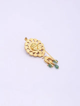 Floral Kundan Brass Maang Tikka