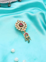 Floral Kundan Brass Maang Tikka