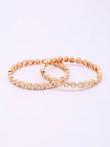 Polki Stone Studded Brass Bangles Pair