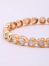Polki Stone Studded Brass Bangles Pair