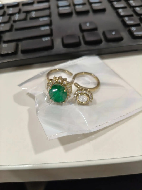 Kundan Brass Ring with Meenakari Finish