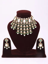 Moissanite Studded Sterling Silver Bridal Necklace Set