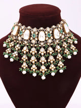 Moissanite Studded Sterling Silver Bridal Necklace Set