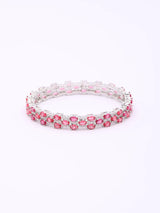 Pink Stone and American Diamond Brass Bangles