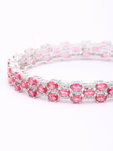 Pink Stone and American Diamond Brass Bangles