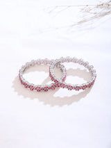 Pink Stone and American Diamond Brass Bangles