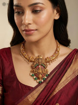 Goddess Lakshmi Temple Sterling Silver Necklace