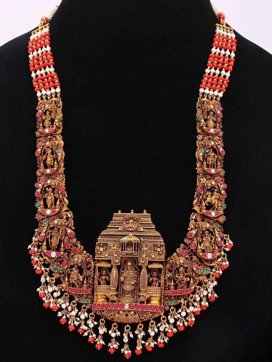 Lord Tirupati Balaji and Dashavatara Sterling Silver Necklace